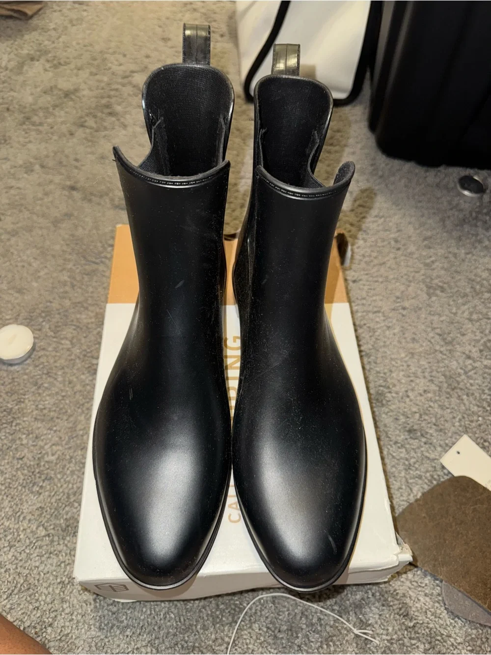 a new day Black Chelsea Rain Boots for Women